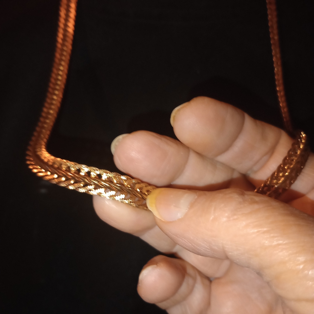 Flat Snakebone Gold-Tone Necklace